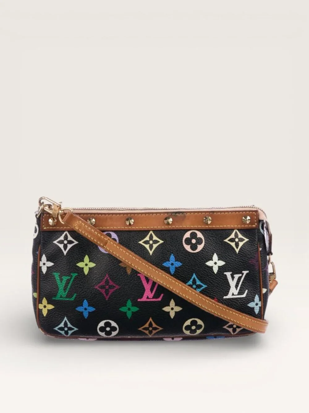 Louis Vuitton Vintage Multicolore Multicolor Monogram Pochette Accessoires Black